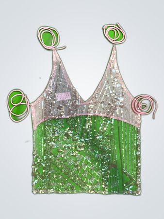 Upcycled Pink Sequin Top