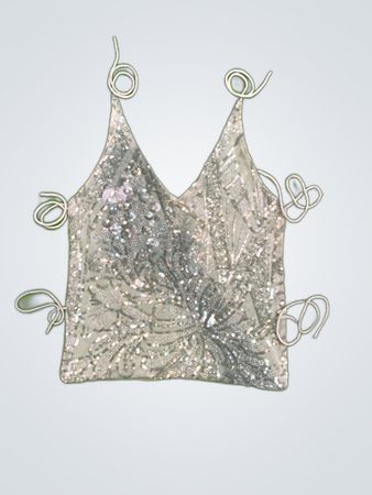Upcycled Sequined Mesh Top