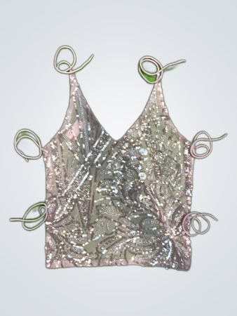 Upcycled Sheer Sequined Top