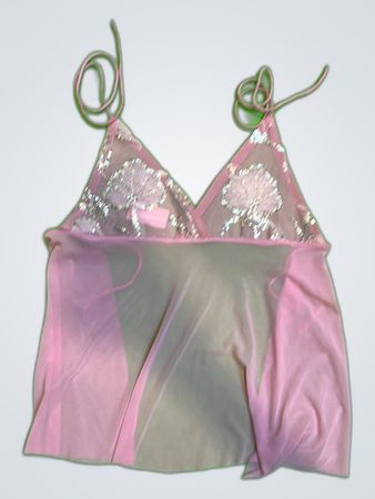 Upcycled Pink Sheer Top