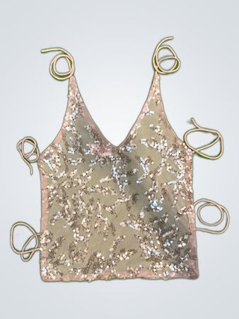 Upcycled Sequined Crop Top