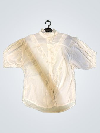 White Lace Trim Blouse