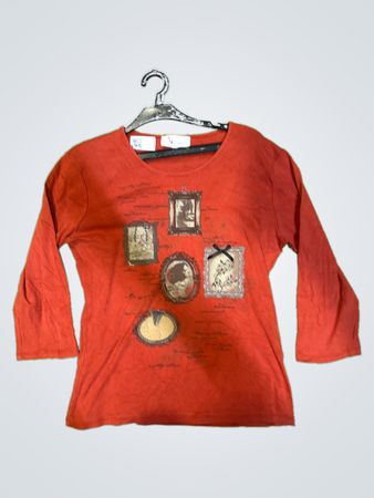 Affinites Red Long Sleeve Shirt