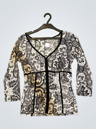 Orwell Selected Styles Black and White Peplum Top