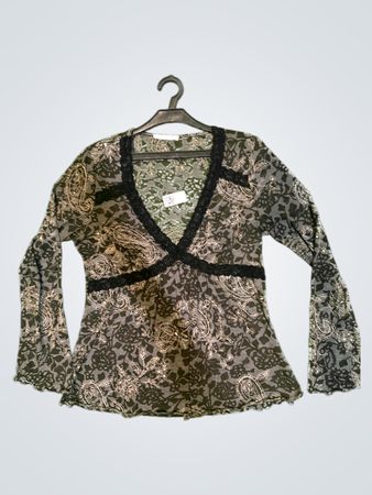 Promod Green Paisley Top