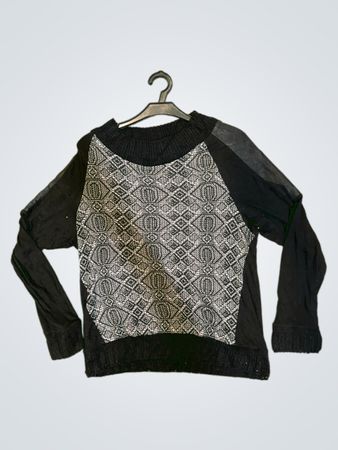 Black and Silver Patterned Sweater