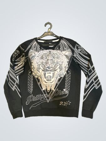 Philipp Plein Black Tiger Graphic Hoodie