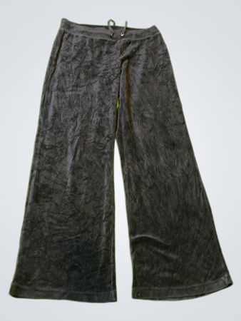 Juicy Couture Black Velour Wide-Leg Pants
