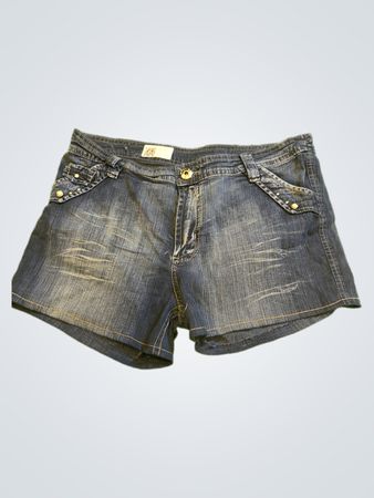 Upcycled Cheviot Denim Shorts