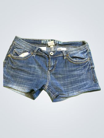 Upcycled Hydraulic Denim Shorts