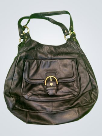 Coach Black Leather Hobo Bag