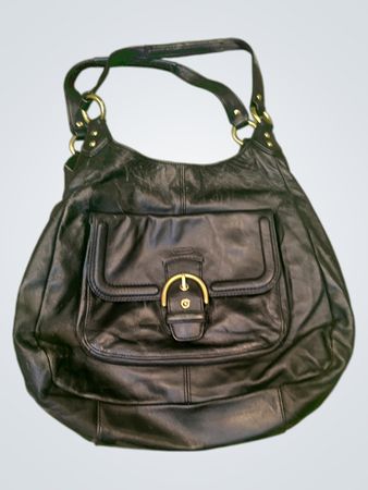 Coach Black Leather Hobo Bag
