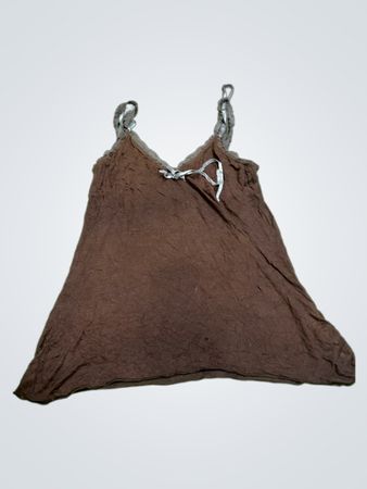 Jus2Pm Braune Spitzenbesatz-Top