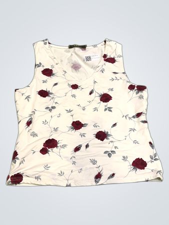 TOPAZ Collection White Floral Tank Top