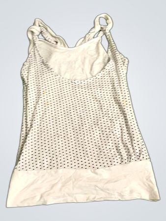 Fashion B Weißes Polka-Dot Tanktop