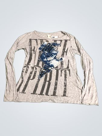 Langarm-T-Shirt mit "FREE SPIRIT" Grafik