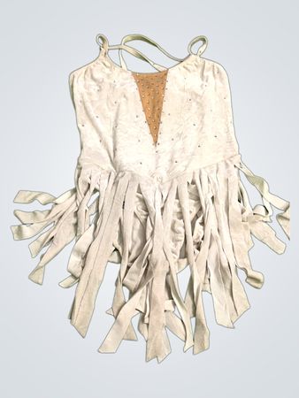 Weißes Fransen Kleid mit Strassdetail