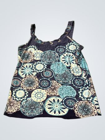 Blau und Weiß Mandala Print Tank Top