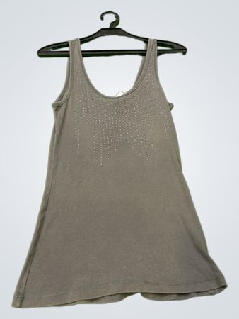 FISHBONE Women's Grey Tank Top with Rhinestone Detail