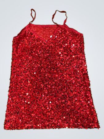 Upcycled Rotes Paillettenkleid