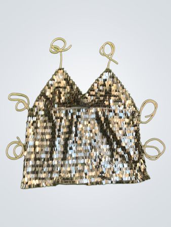 Upcycled Pailletten-Trägershirt