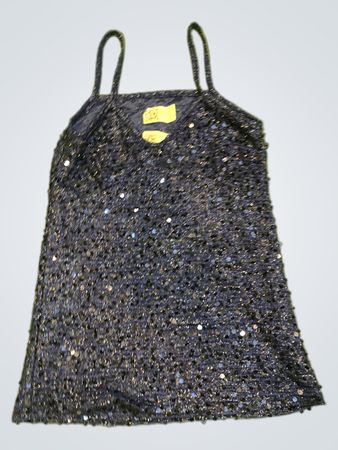 Upcycled Navy Sequin Camisole Top