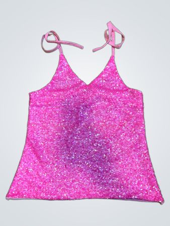 Upcycled Pink Sequin Cami Top