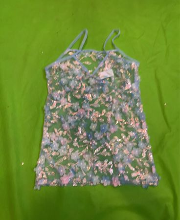 Upcycled transparente, floral verzierte Camisole