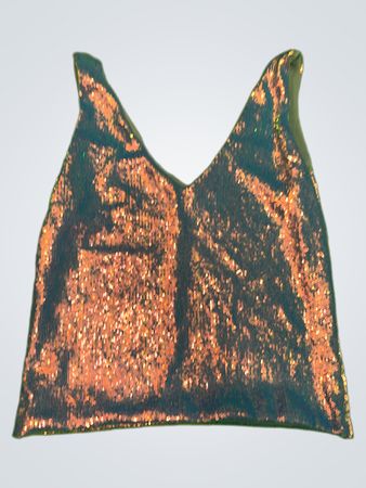 Upcycled Blue sequined tank top