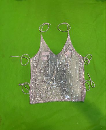 Upcycled Sequin Halter Top
