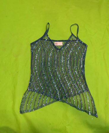 Upcycled Sheer Beaded Camisole