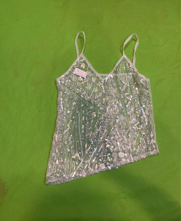 Upcycled Sheer Sequin Camisole