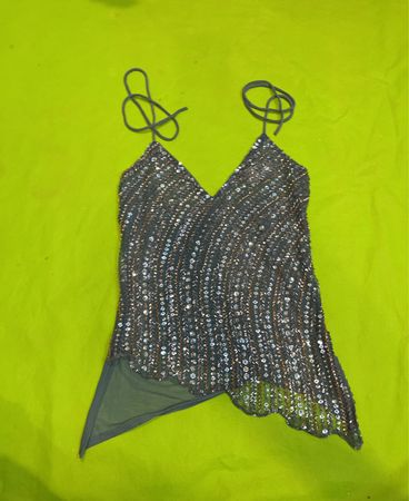 Upcycled Embellished Halter Top