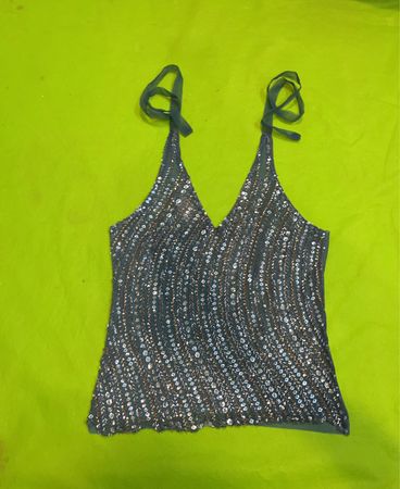 Upcycled Sequin Halter Top