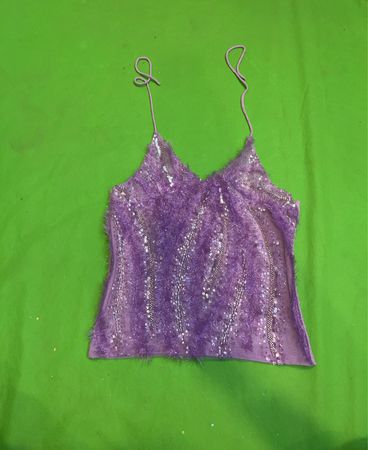 Upcycled Purple Sequin Embellished Tank Top