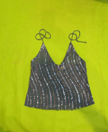Upcycled Sequin Halter Top