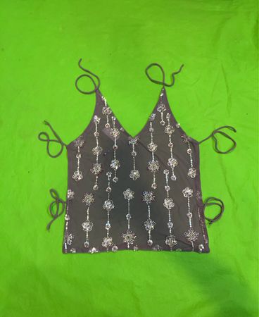 Upcycled Retro Thrift Store Beaded Top