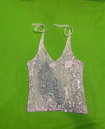 Upcycled Sequin Embellished Tank Top