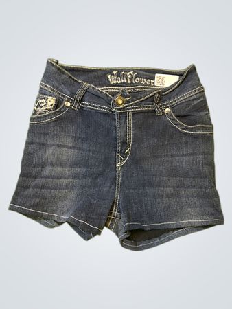 Upcycled Wallflower Denim Shorts