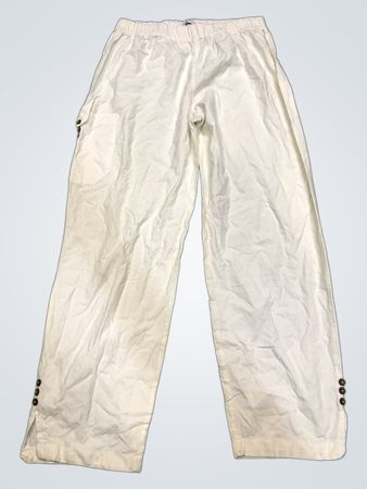 Blanc du Nil Weiße Leinenhose mit Knöpfen