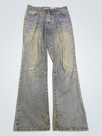 WolfBla Jeans mit blauen Verzierungen