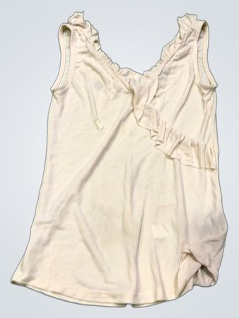Ginatricot Cream Ruffle Tank Top