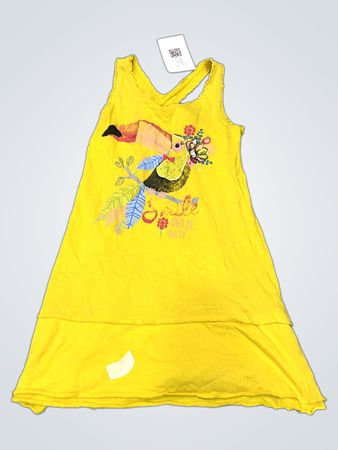 Gelbes Kleid mit Tukangdruck