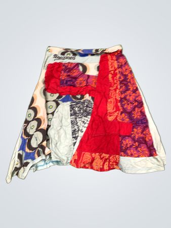 Desigual Patchwork A-line Midi Skirt