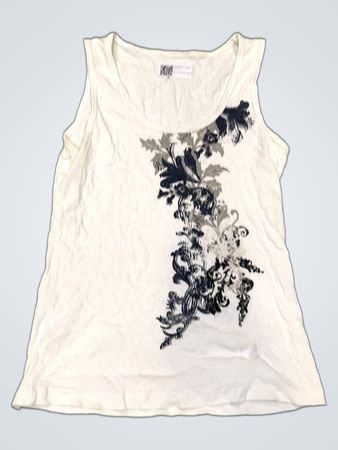 Weißes Tanktop mit Blumenmuster
