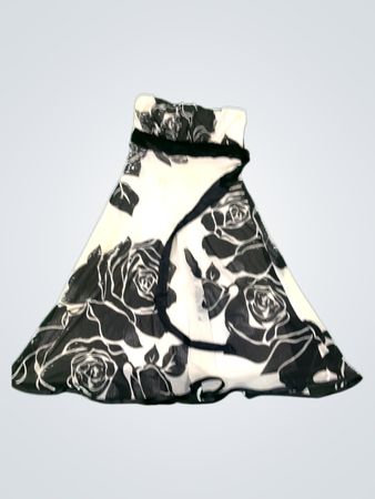 Jane Norman Schwarz und Weiß Rosenmuster Trägerloses Kleid
