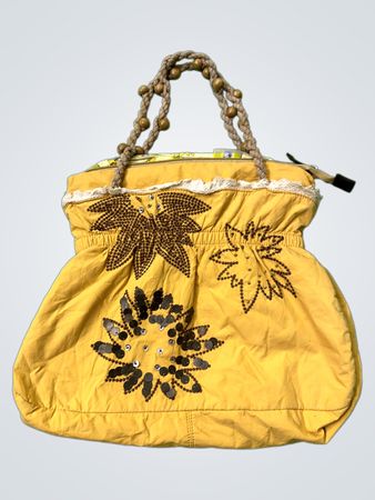 Gelbe Perlenhandtasche