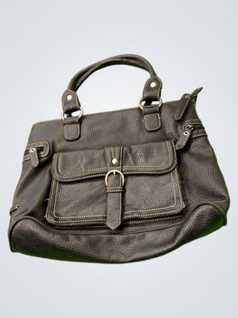 Schwarze Lederhandtasche