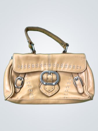 Braune Lederhandtasche mit Schnallen-Detail