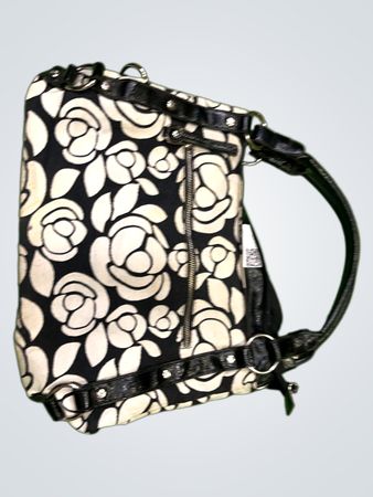 Relic Schwarz und Weiß Blumen Schultertasche